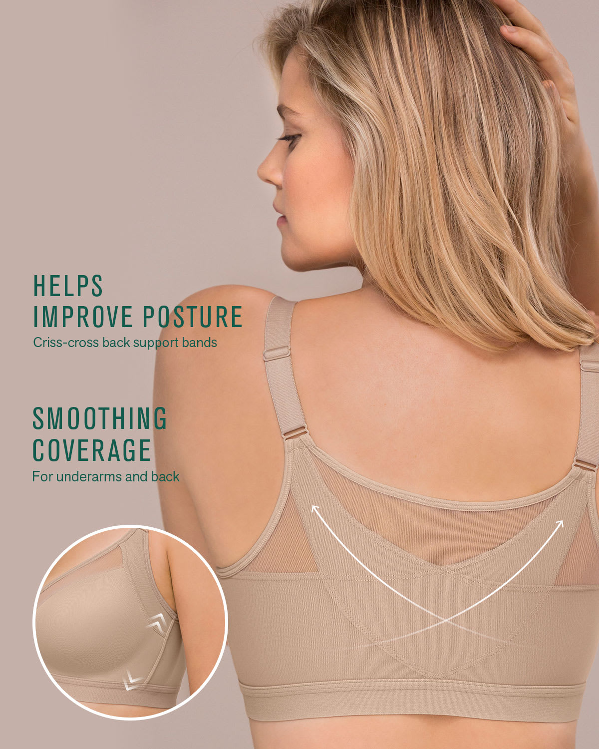 Sujetador corrector de postura inalámbrico con forro ligero Multi/Benefit - 011936