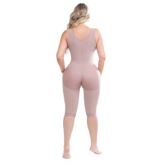 Knee-length shapewear with bra enhancement buttocks surgical girdle and daily use 09010