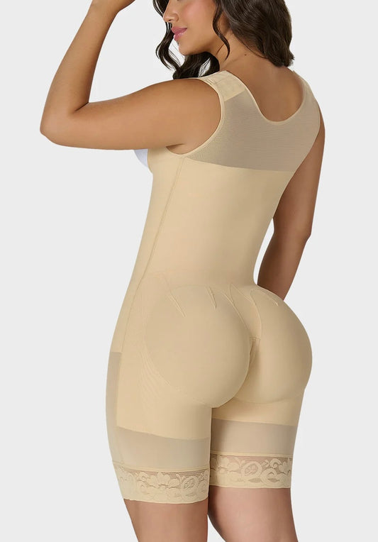 FAJAS MYD 0485 | FAJAS COLOMBIANAS POST SURGERY MID THIGH SHAPEWEAR BODYSUIT FOR GUITAR AND HOURGLASS BODY TYPES 485