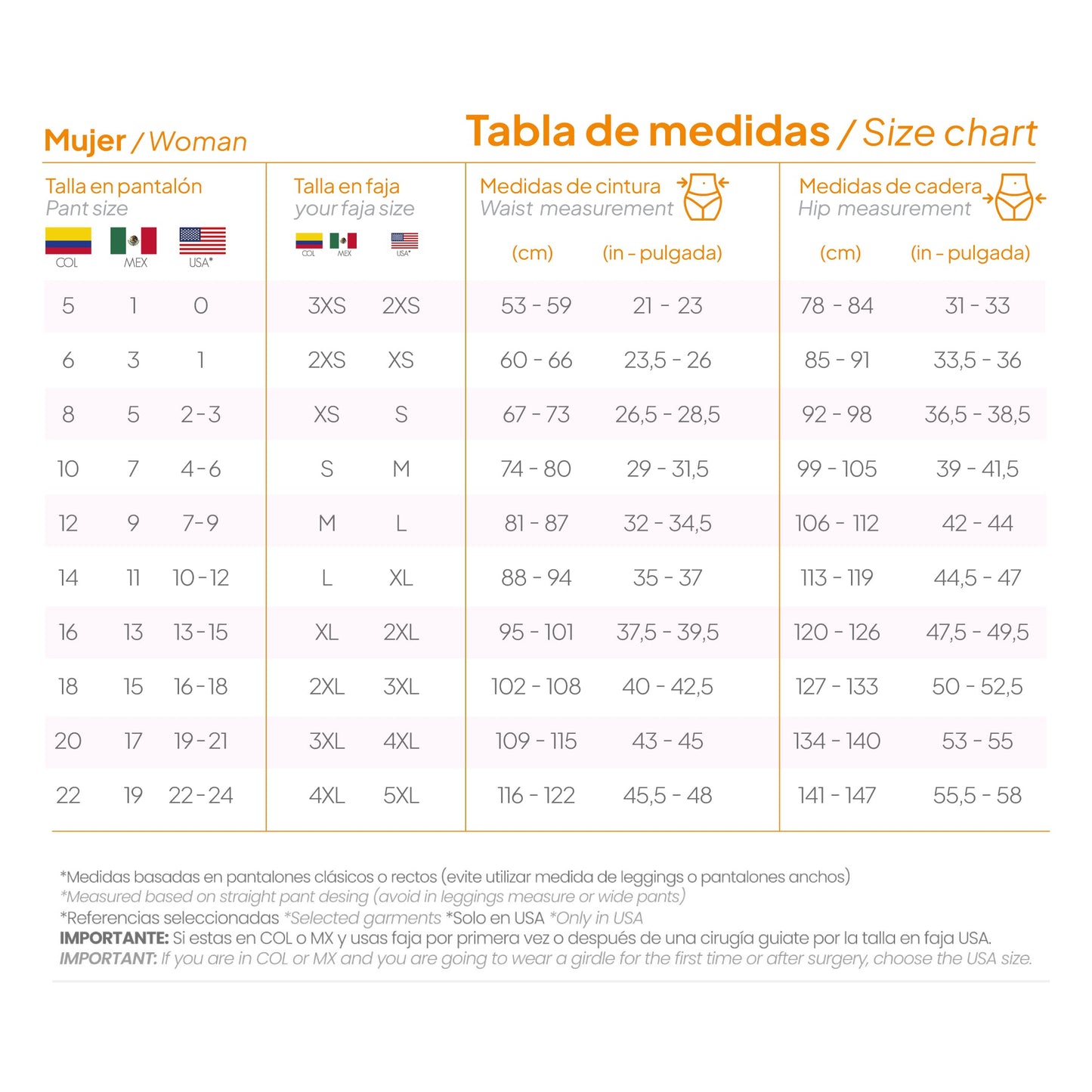 Liposucción Abdominoplastia 4 ganchos frontales caderas anchas post cirugía y uso diario 0463
