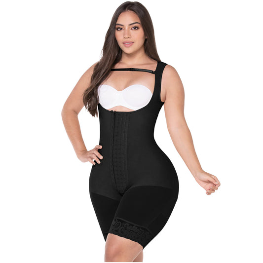 FAJAS MYD 0485 | FAJAS COLOMBIANAS POST SURGERY MID THIGH SHAPEWEAR BODYSUIT FOR GUITAR AND HOURGLASS BODY TYPES 485
