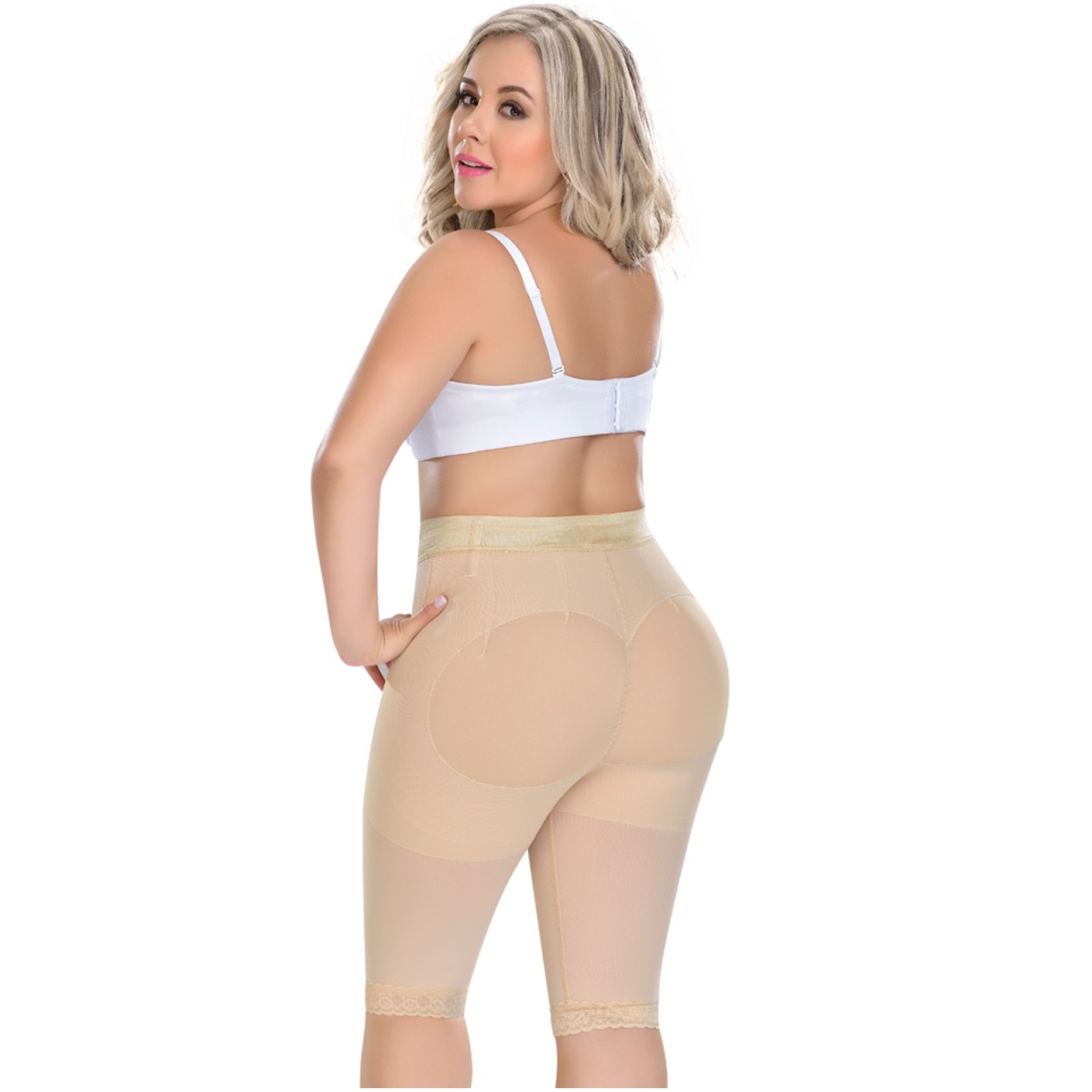 Pantalones cortos de compresión de cintura alta para mujer / Powernet 0323