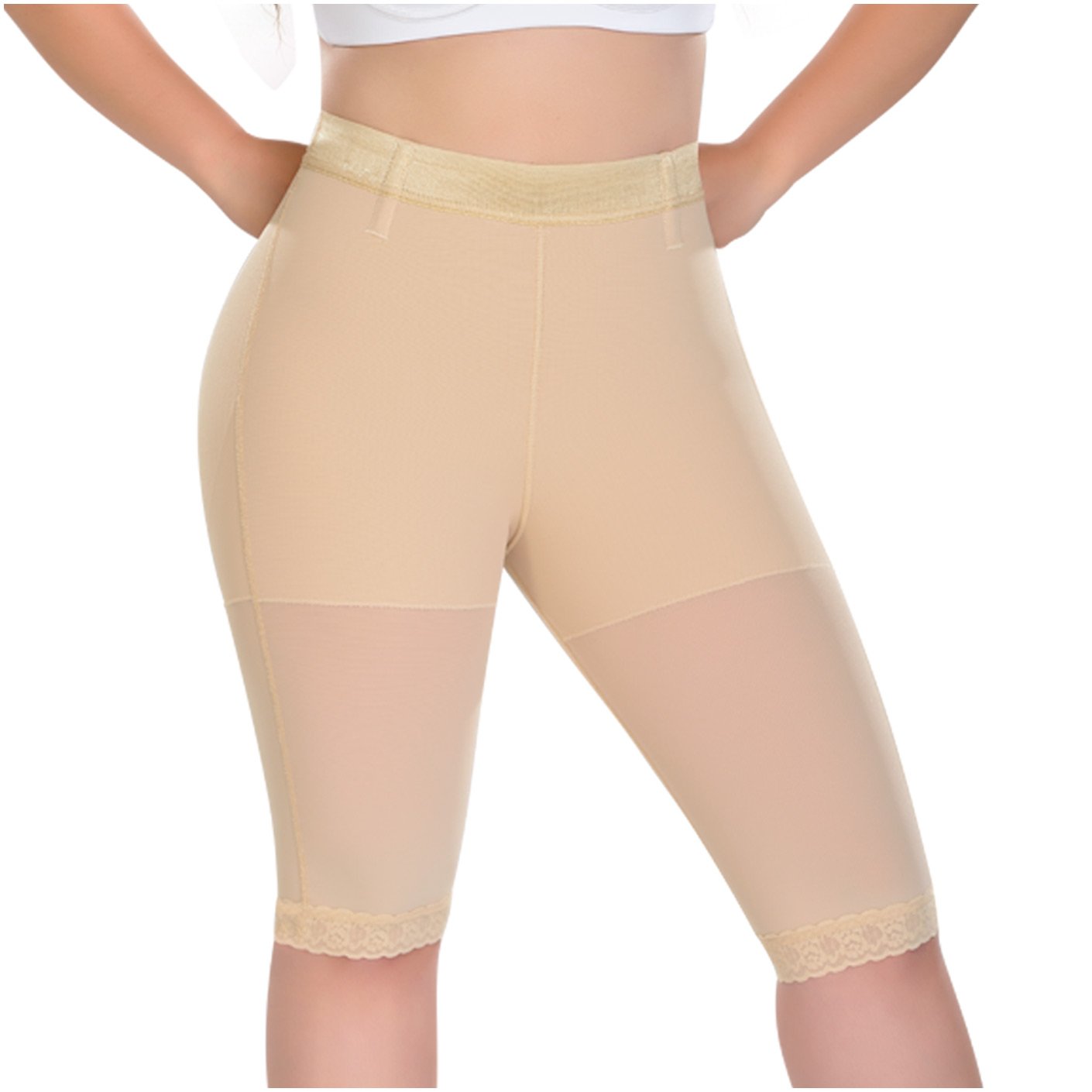 Pantalones cortos de compresión de cintura alta para mujer / Powernet 0323