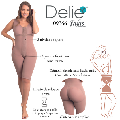 Faja 360 Sleeveless, knee length with three levels of hook 09366