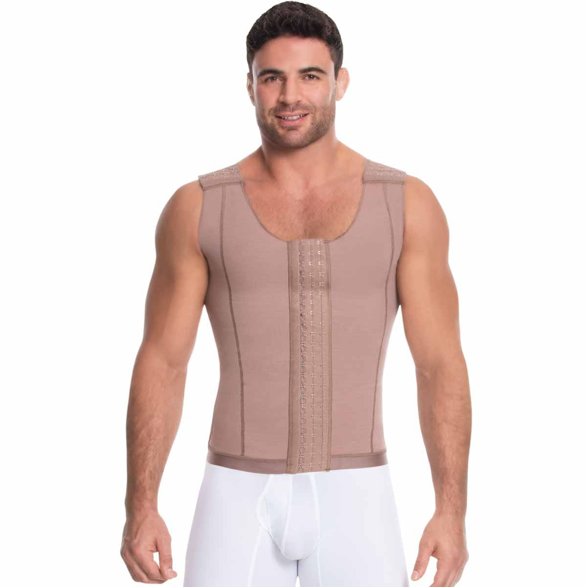 Chaleco corrector de postura para hombre - Modelo con 3 niveles de broches frontales 009017