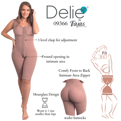 Faja 360 Sleeveless, knee length with three levels of hook 09366