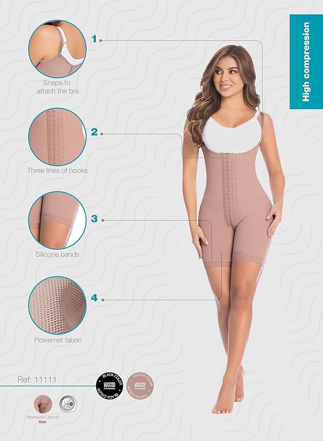 Faja sin tirantes con 3 niveles de broches realza gluteos 009106