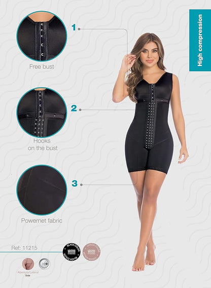 Faja Corta con Brasier, Sin Mangas y Tres Niveles de Broches faja post quirúrgica y uso diario 009215