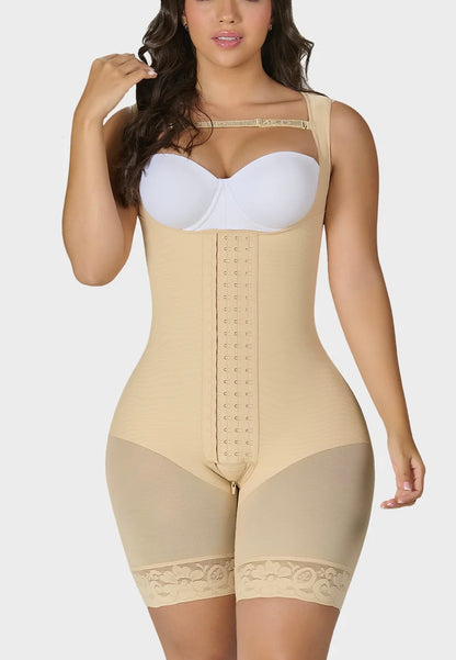 FAJAS MYD 0485 | FAJAS COLOMBIANAS POST SURGERY MID THIGH SHAPEWEAR BODYSUIT FOR GUITAR AND HOURGLASS BODY TYPES 485