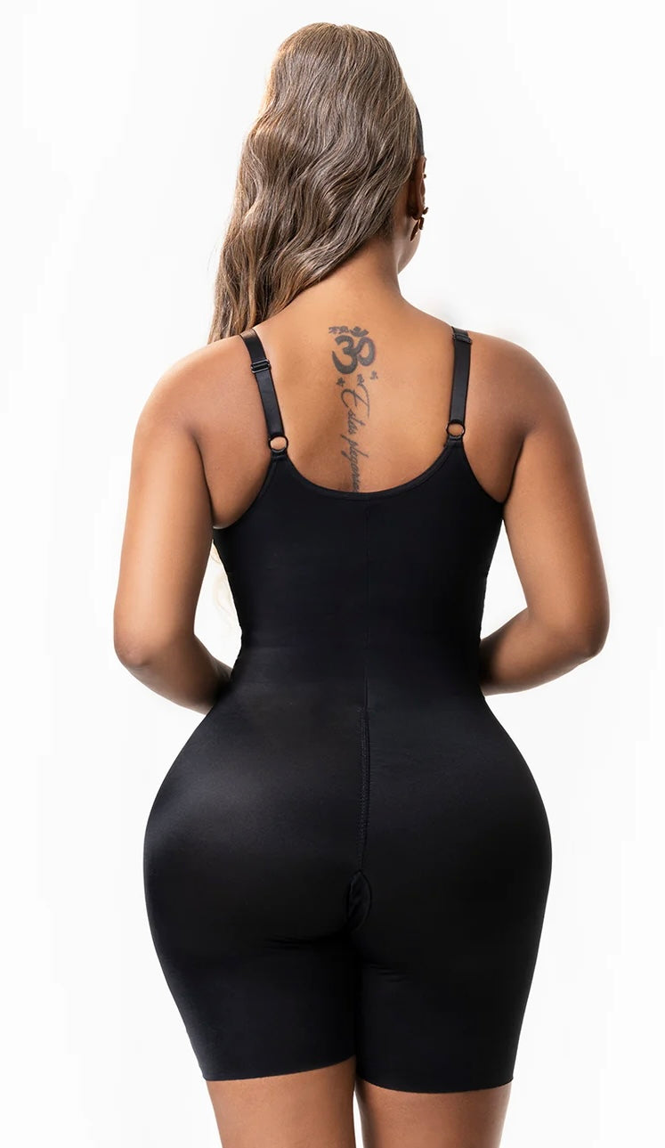 Comfy Tummy Control Shaperwear Bodysuit Mid Thigh With Built-In Bra | Daily Use 1L3
