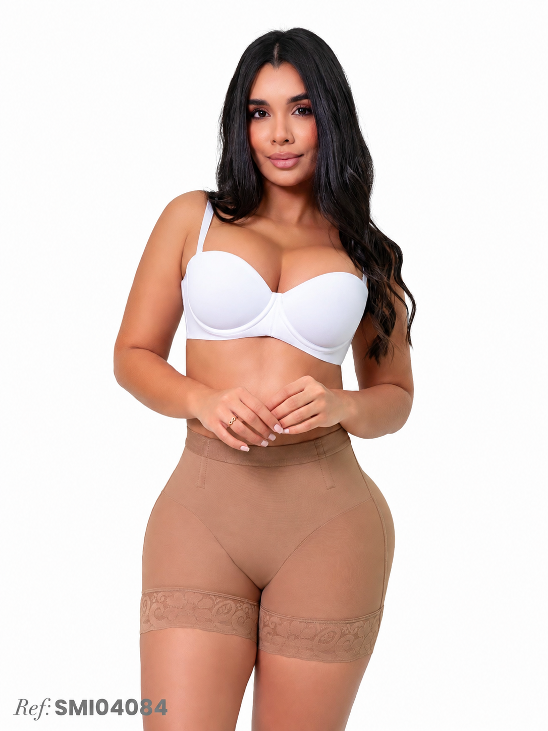 Panty Cachetero Moldeador SMI04084 con Encaje y Compresión Media 4084