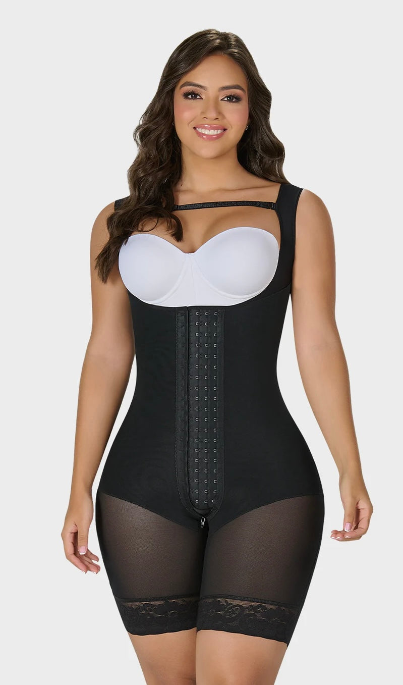 FAJAS MYD 0485 | FAJAS COLOMBIANAS POST SURGERY MID THIGH SHAPEWEAR BODYSUIT FOR GUITAR AND HOURGLASS BODY TYPES 485