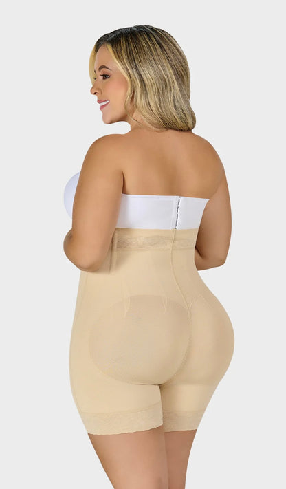 Pantalones cortos de compresión de cintura alta para mujer / Powernet 0327