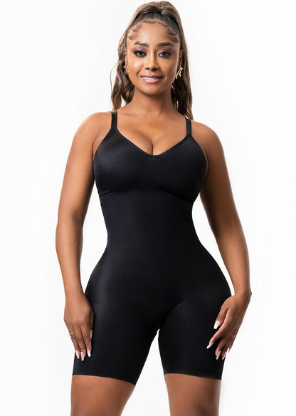 Comfy Tummy Control Shaperwear Bodysuit Mid Thigh With Built-In Bra | Daily Use 1L3