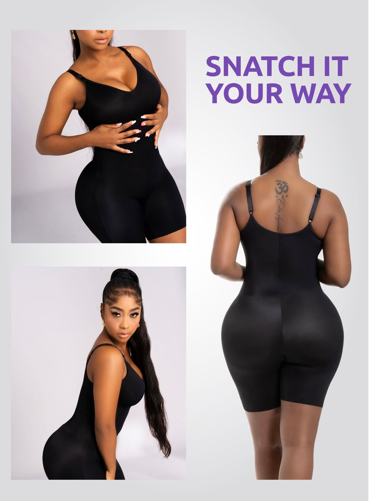Comfy Tummy Control Shaperwear Bodysuit Mid Thigh With Built-In Bra | Daily Use 1L3