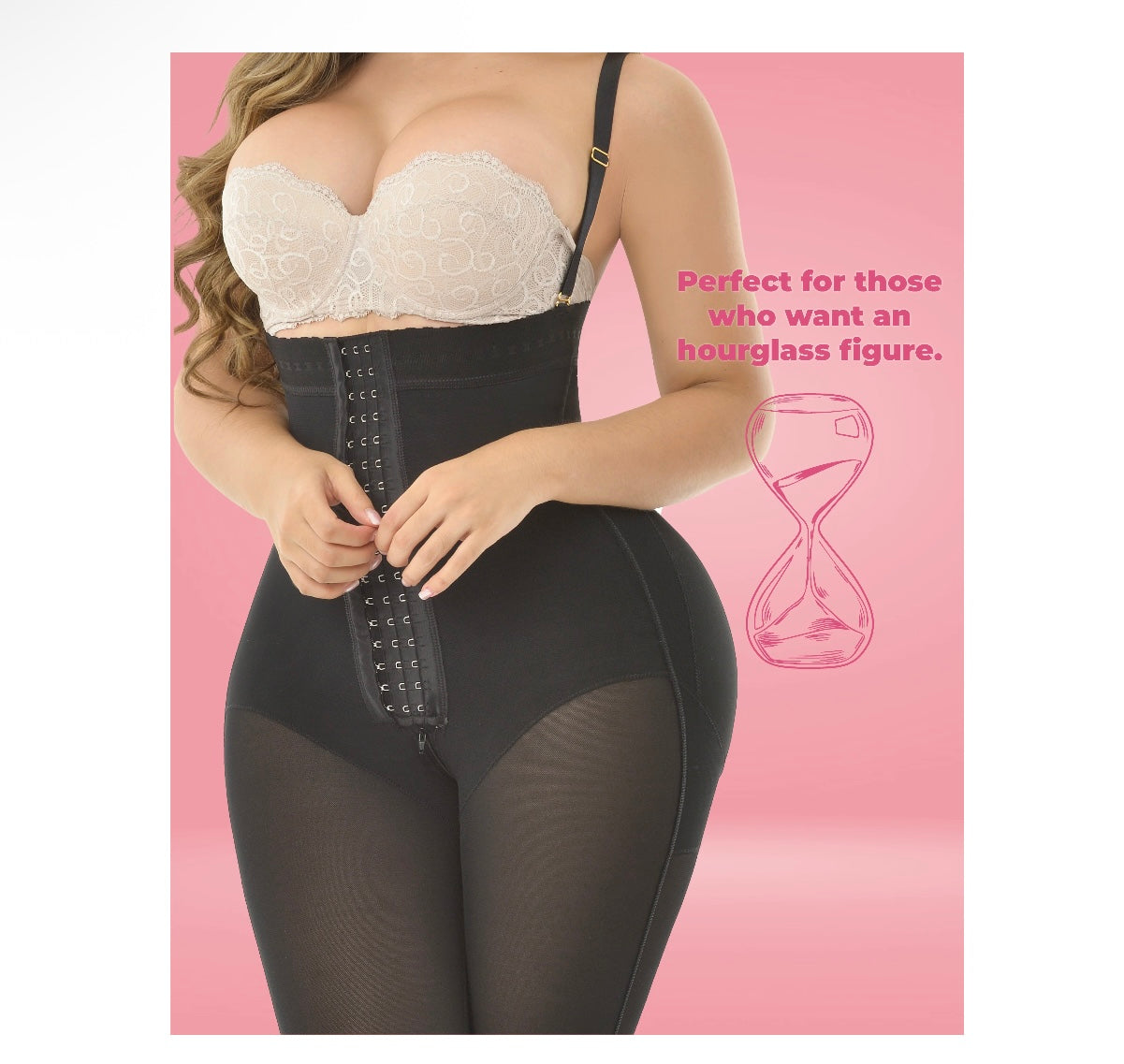 Figura de reloj de arena BBL con cintura pequeña y dos tallas más grandes en las caderas. 9590