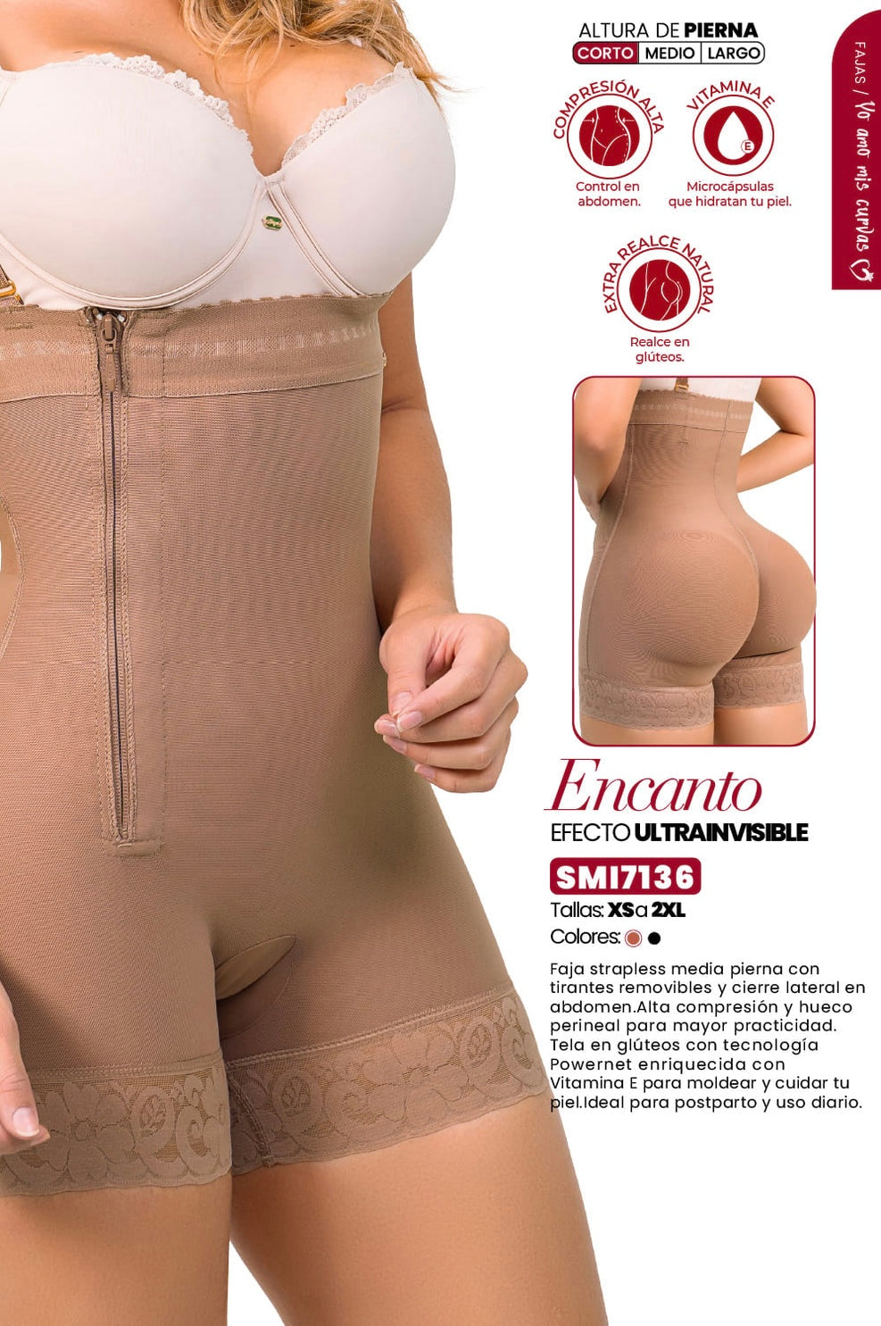Ultra Invisible Shapering Girdle 7136 Charm Strapless