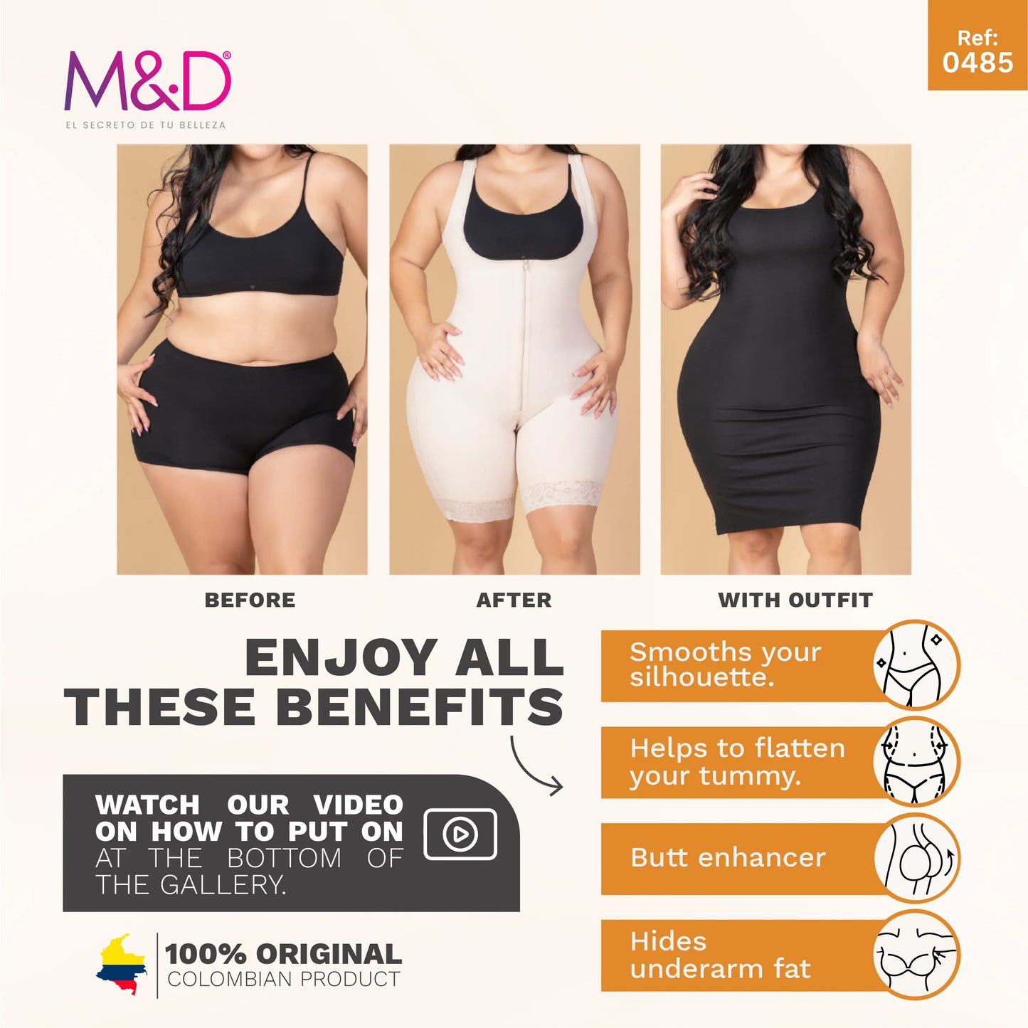 POST SURGERY MID THIGH SHAPEWEAR BODYSUIT FOR GUITAR AND HOURGLASS BODY TYPES 00489