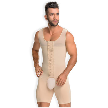 FAJA DE MEDIO MUSLO CON 4 GANCHOS DELANTEROS, COBERTURA ESPALDA Y TIRAS AJUSTABLES PARA HOMBRES 0061
