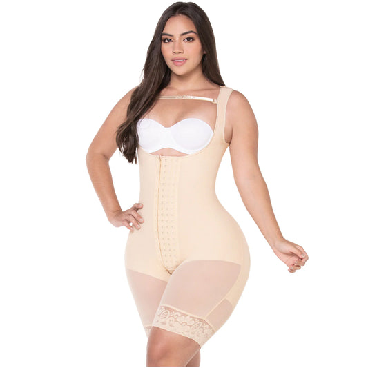 FAJAS MYD 0485 | FAJAS COLOMBIANAS POST SURGERY MID THIGH SHAPEWEAR BODYSUIT FOR GUITAR AND HOURGLASS BODY TYPES 485